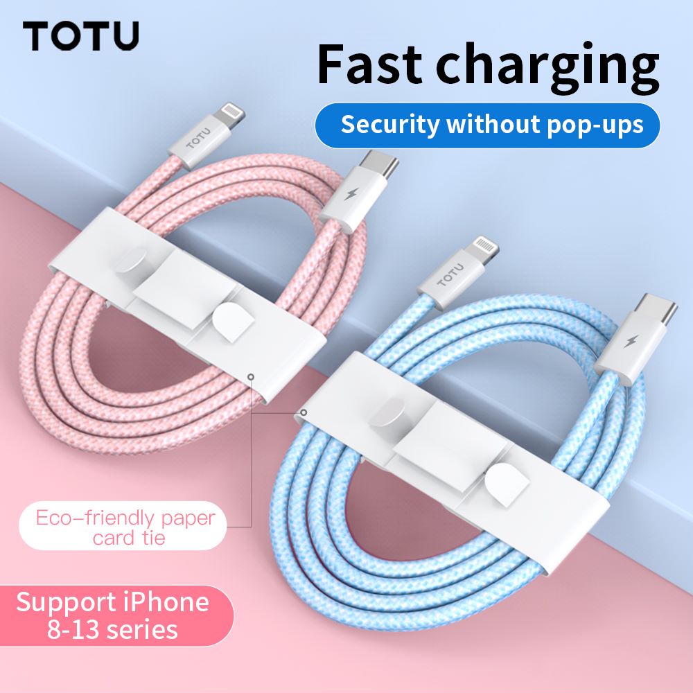 Kabel Data iPhone 20W TOTU PD Lightning to TypeC 1 Meter Fast Charging