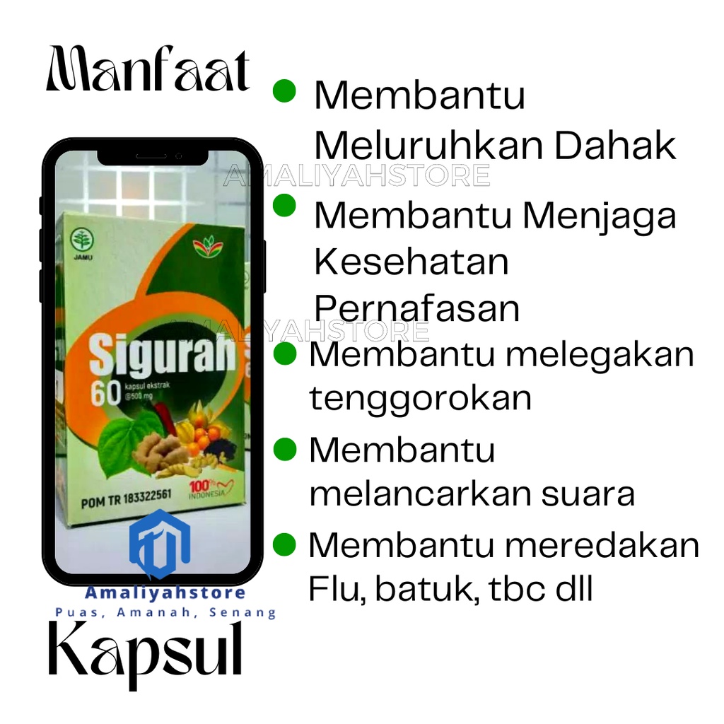 Kapsul Herbal Gurah 100% Original - Obat Paru2 Tbc Herbal Pelancar Dahak Infeksi Gangguan Pernapasan Pelega Tenggorokan Batuk Berdahak Asam Lambung Dan Sesak Napas Si Gurah 60 Kapsul Original Bpom