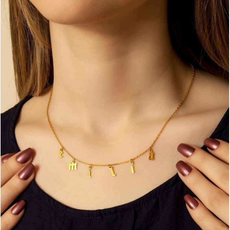 kalung titanium /kalung rumbai/ kalung lapis emas asli