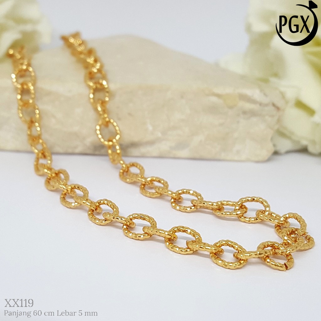 PGX Kalung Pria Wanita Xuping Perhiasan Lapis Emas Aksesoris Fashion Premium - XX119