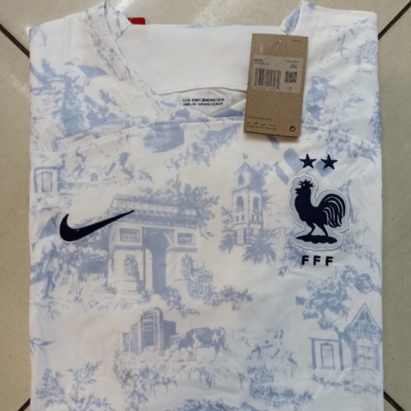 Promo JERSEY BOLA PRANCIS AWAY WORLD CUP BIG SIZE 2XL 3XL 4XL GRADE ORI - 4XL Murah