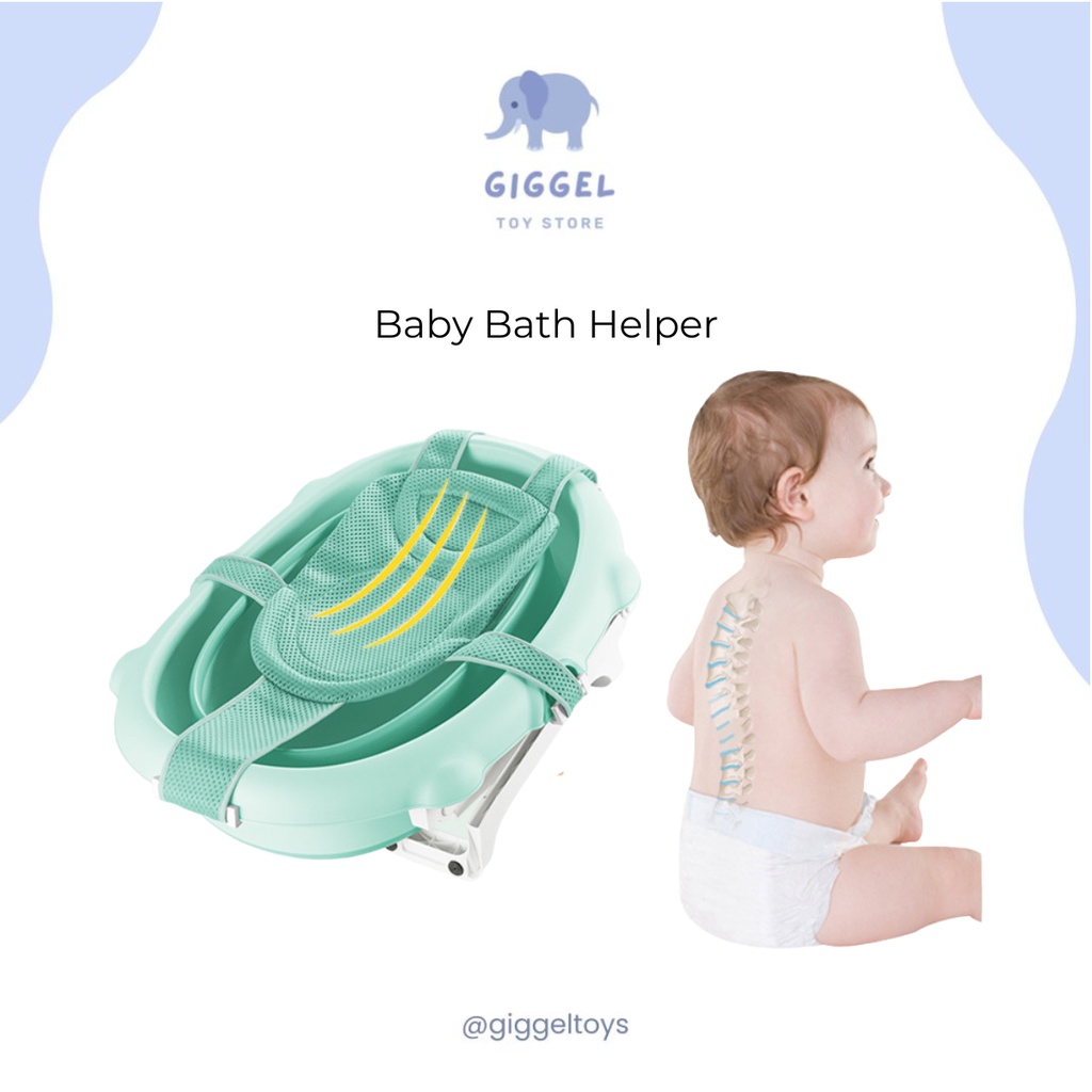 [ Giggel ] Baby Bath Helper ( Alat bantu untuk memandikan bayi ) / Jaring bak mandi bayi anti slip anti tenggelam / Jaring Alas Duduk Bak Mandi Bayi