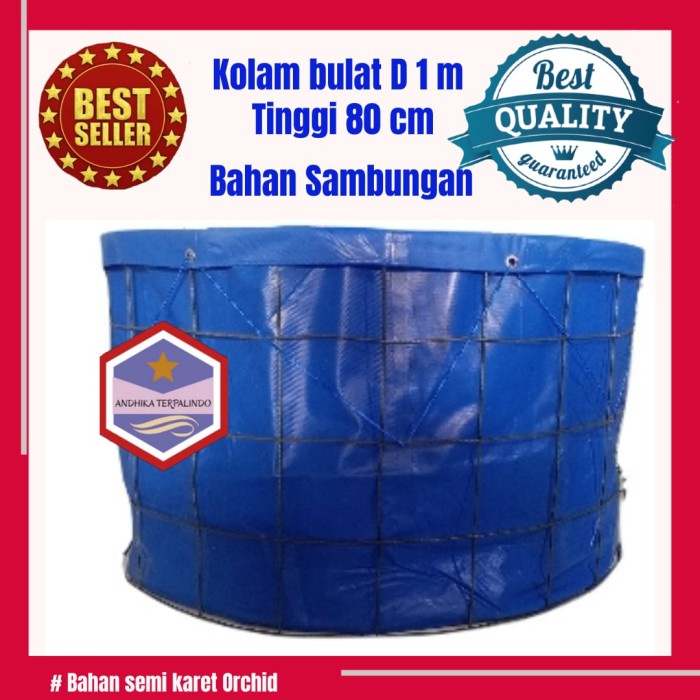 terpal kolam ikan fullset D1T0.6m/ kolam terpal bulat / terpal ikan