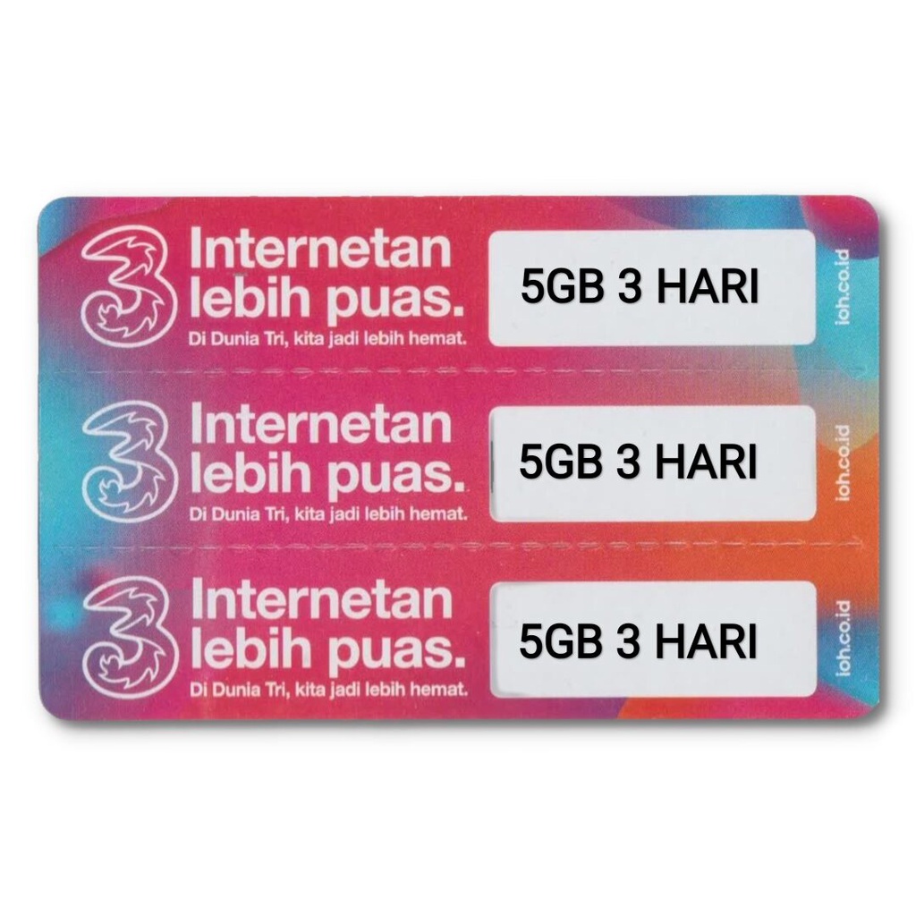 VOUCHER TRI 5GB 3 HARI