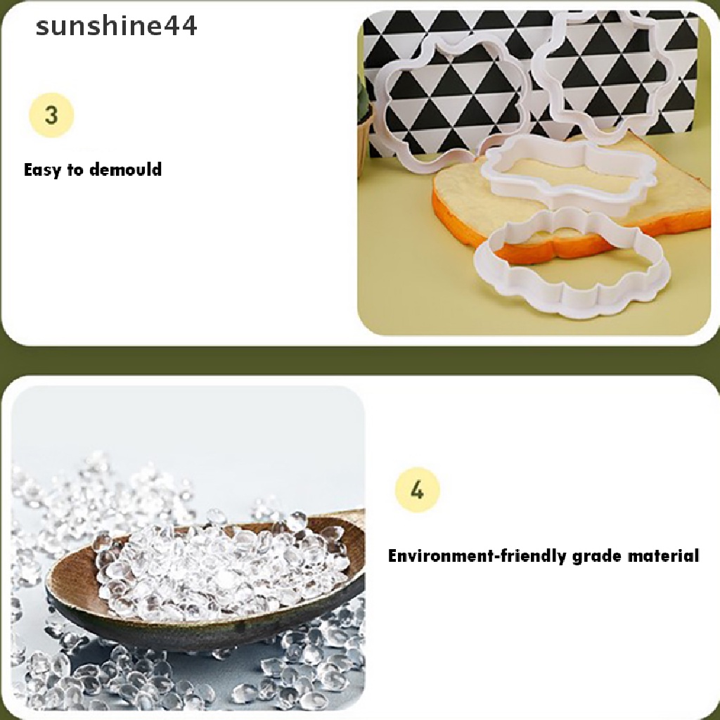 Sunshine 4Pcs / Set Cetakan Pemotong Biskuit / Kue Bahan Plastik