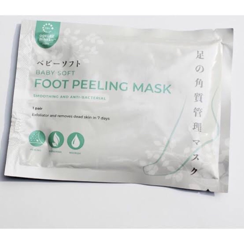 BABY FOOT PEELING MASK by agelez bihaku japan masker kaki mengelupas afc 7 hari mulus untuk kaki pec