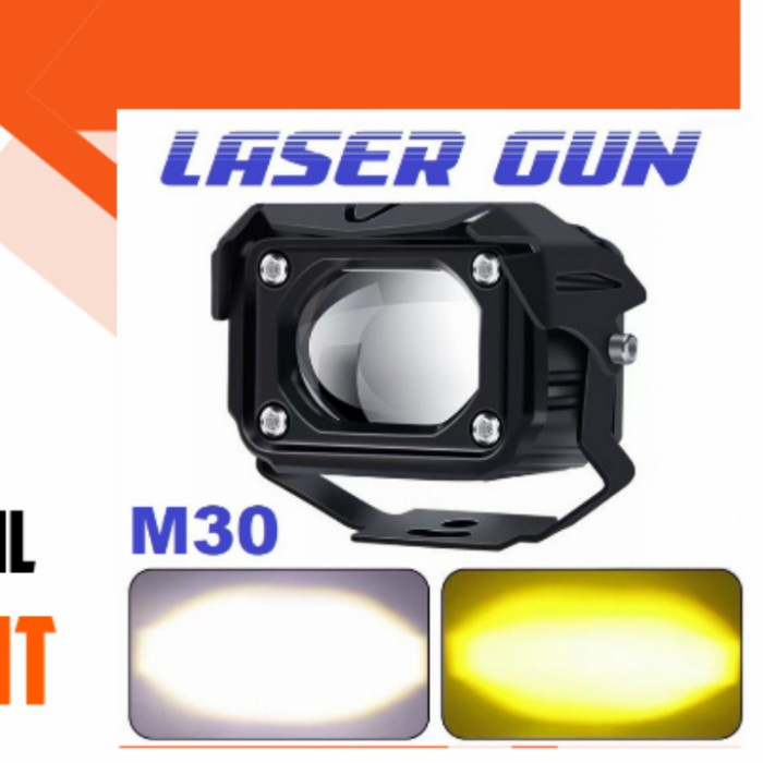 LAMPU LED LASER GUN M30 VINYX SUPER BRIGHT PUTIH KUNING MOTOR MOBIL