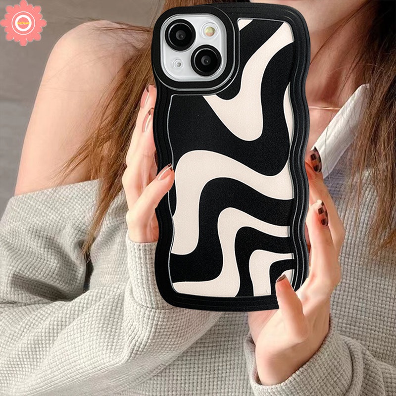 Casing Ponsel Motif Zebra Fashion Realme C53 10 C15 C11 2020 C25 C12 C35 C25s C25Y C21Y C20 C11 2021 C3 C20A 9i 6i 5i 5 5s C1 C2 Garis Tidak Teratur Wavy Edge Lembut TPU Penutup Belakang