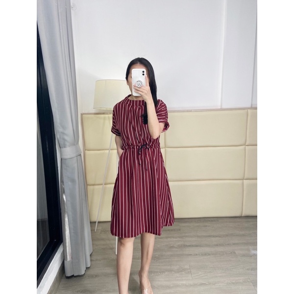 Dress casual wanita / dress strip coksu / K 8538