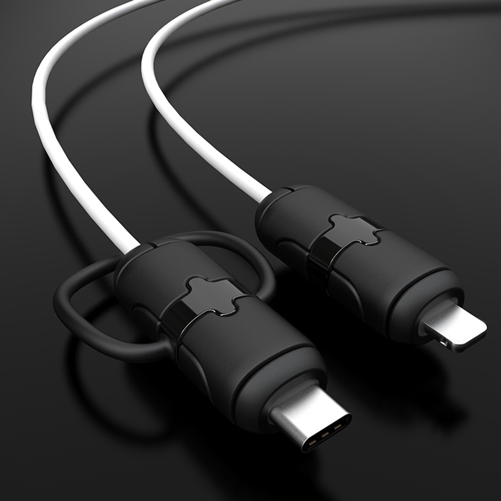 1 Set Pelindung Kabel Data / Charger USB Bahan Silikon Anti Putus