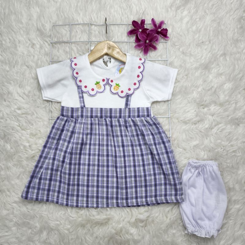 Baju Bayi Perempuan Dress kotak babygirl