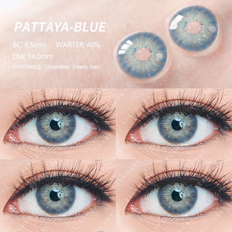 PATTAYA GREY Coloured Big Eye Soft Contact Lens Yearly use Korean Eyes 【COD &amp; ready stock】-1.00 s/d -6.00 Minus Softlens