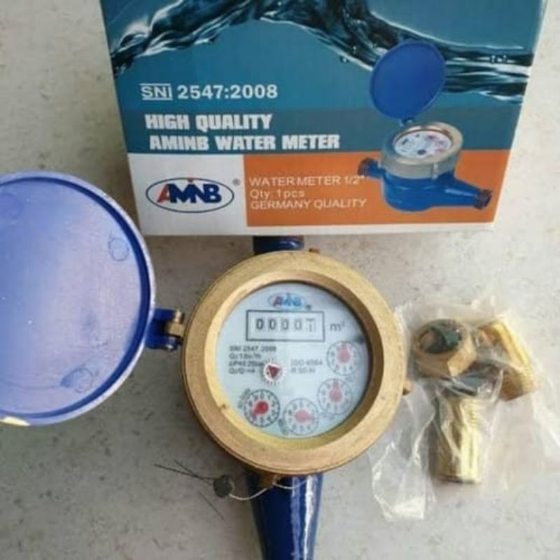 METERAN AIR DRAT KUNINGAN BODY BESI MEREK AMNB 1/2&quot;