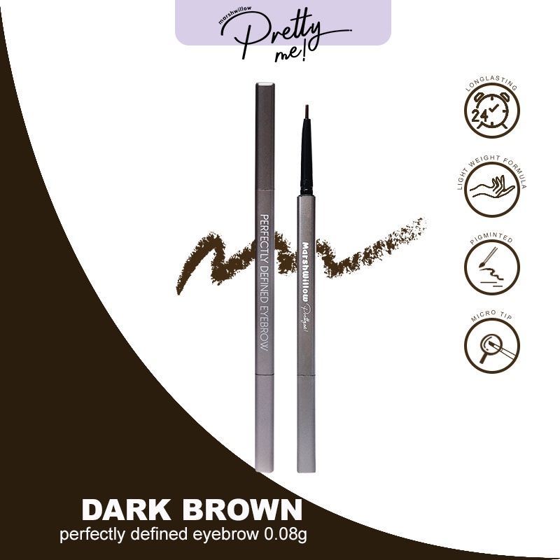 | LB | Marshwillow Pretty Me Perfectly Defined Eyebrow Black / Brown / Dark Brown - Pensil Alis Matic by Natasha Willona