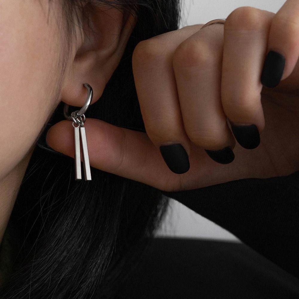 Anting Stud Rumbai Panjang Gaya Punk Hip-Hop Hipster Rock Untuk Pria Dan Wanita