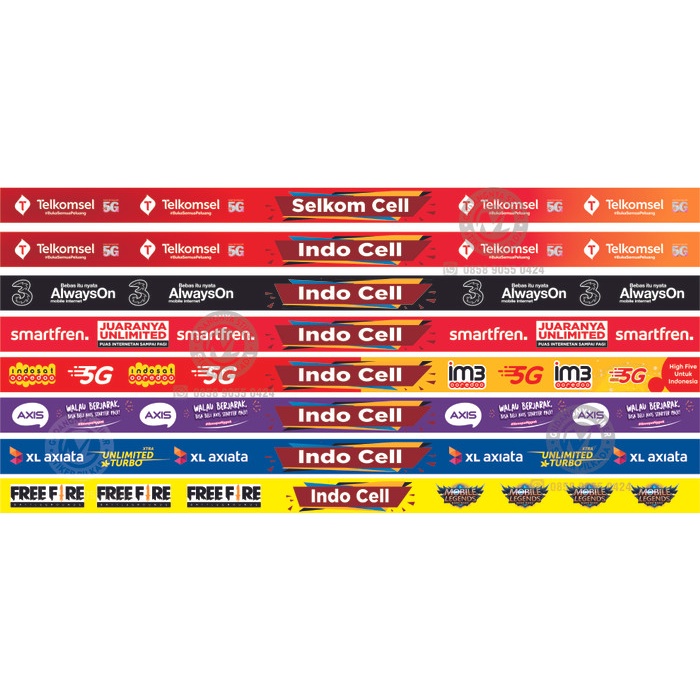 [Sticker] Stiker Vinyl Tempelan Kaca Etalase Hp / Konter Pulsa Uk. 5X100Cm [Ready]