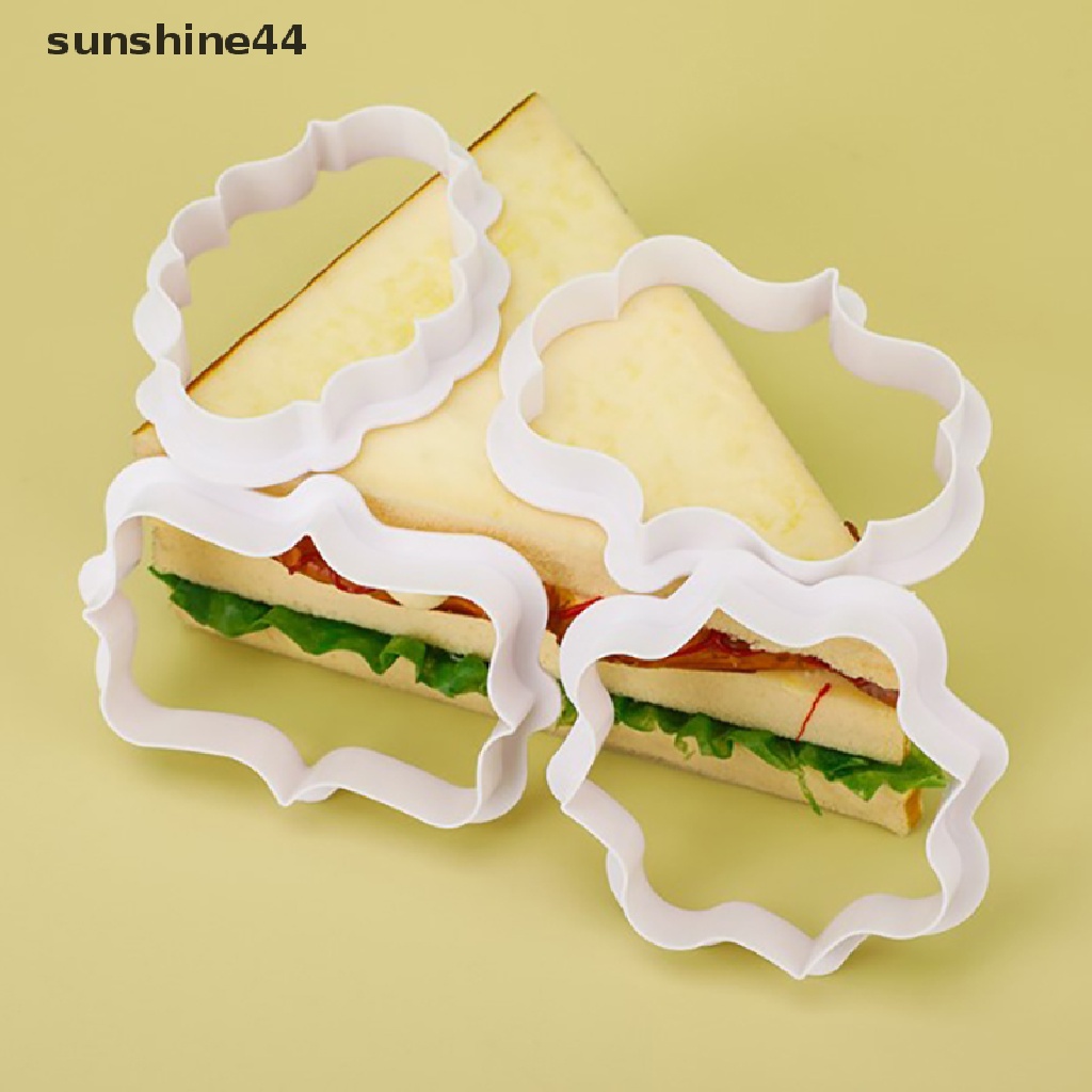 Sunshine 4Pcs / Set Cetakan Pemotong Biskuit / Kue Bahan Plastik