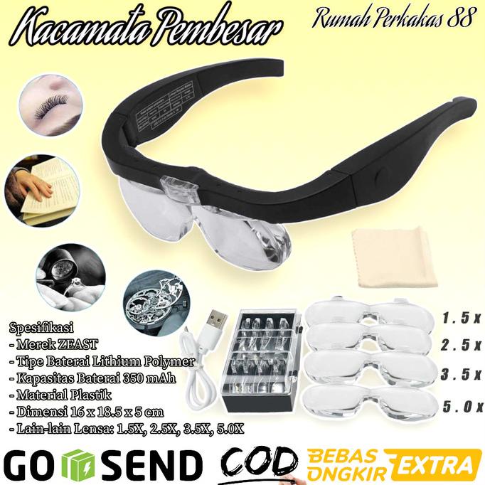 

Kacamata Pembesar Reparasi Jam 5x Magnifier 2 LED