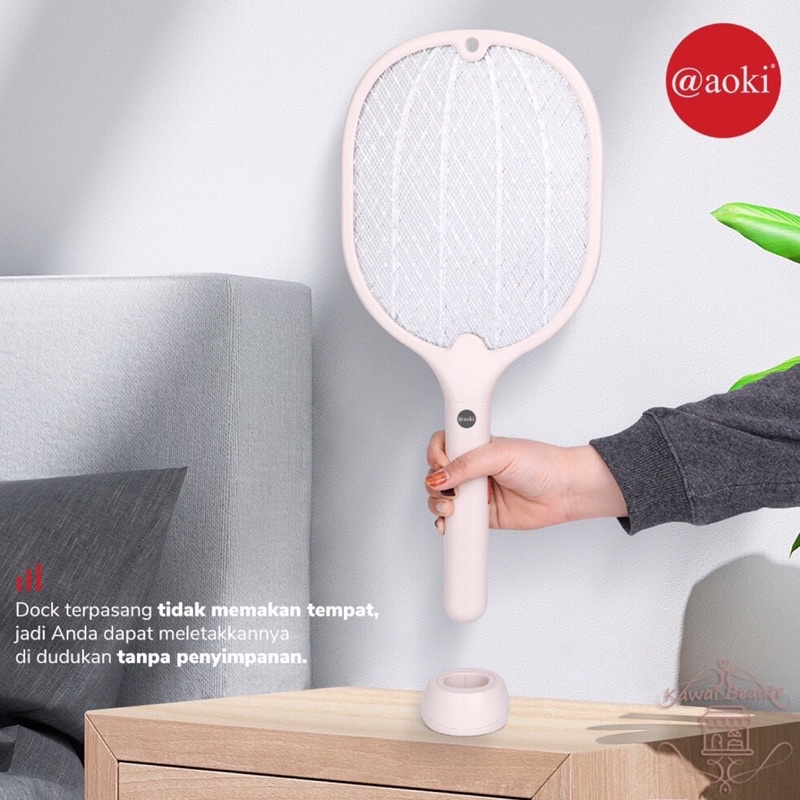Raket Nyamuk 2 Fungsi (Sinar UV LED Ungu, Insect Killer) Cas / Baterai