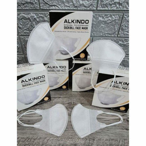 IC Masker Mouson Duckbill Garis 4 PLY isi 50 pcs Impor Disposable Mask Dewasa Hitam / Putih