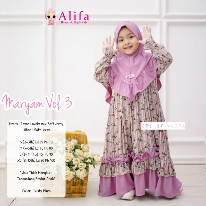 Set Gamis Plus Jilbab Anak Usia 2-10 Tahun MARYAM VOL. 3 KIDS BY ALIFA