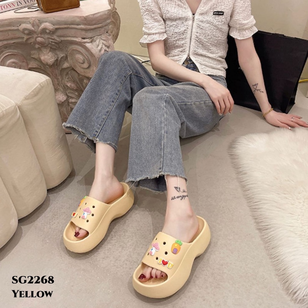 WYN SANDAL WEDGES MUSHROOM CARROT SG2268