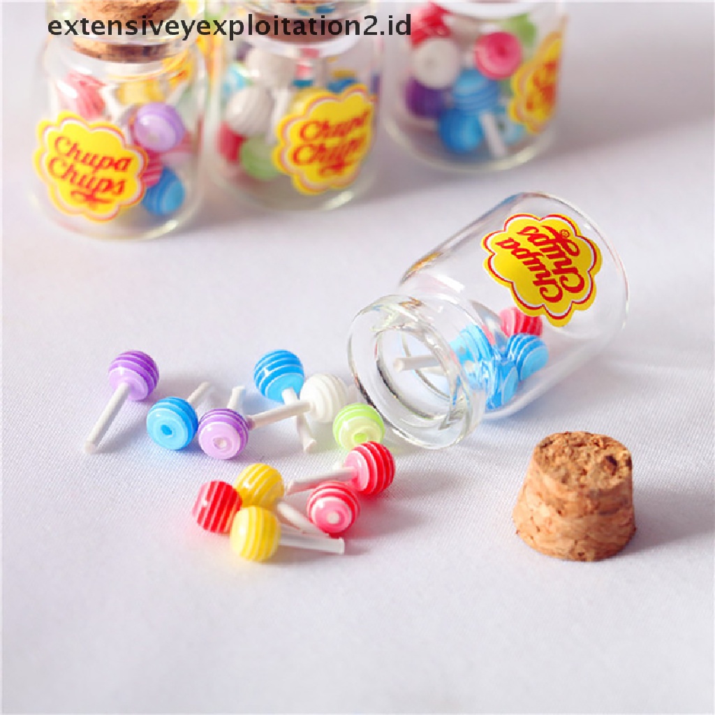 Mainan Miniatur Permen Lolipop Gula Makanan Penutup Dengan Case Holder Untuk Rumah Boneka 1 / 12