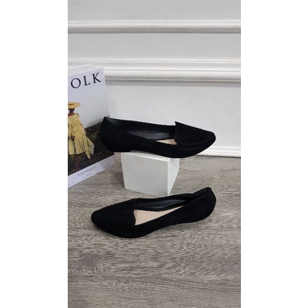 Flatshoes Bludru Hitam Jelly