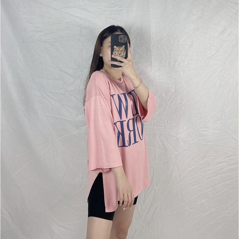 Kaos Oversize Jumbo Slit Samping N Y Lengan 7/8