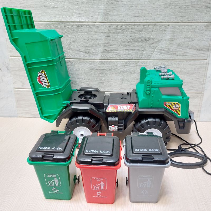 Mainan Truk Box Sampah / Truk Derek Truk / Truk Crane / Dump Truck Jumbo Bisa Ditarik