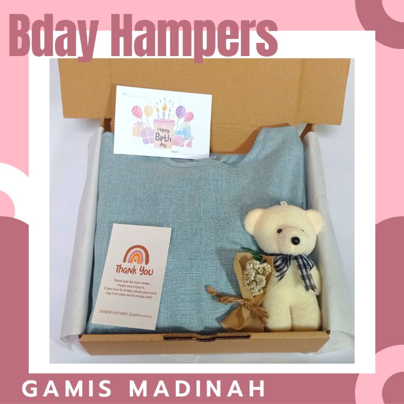 Hampers ulang tahun anak perempuan usia 5-6th hadiah ultah gamis anak bahan katun madinah birthday h