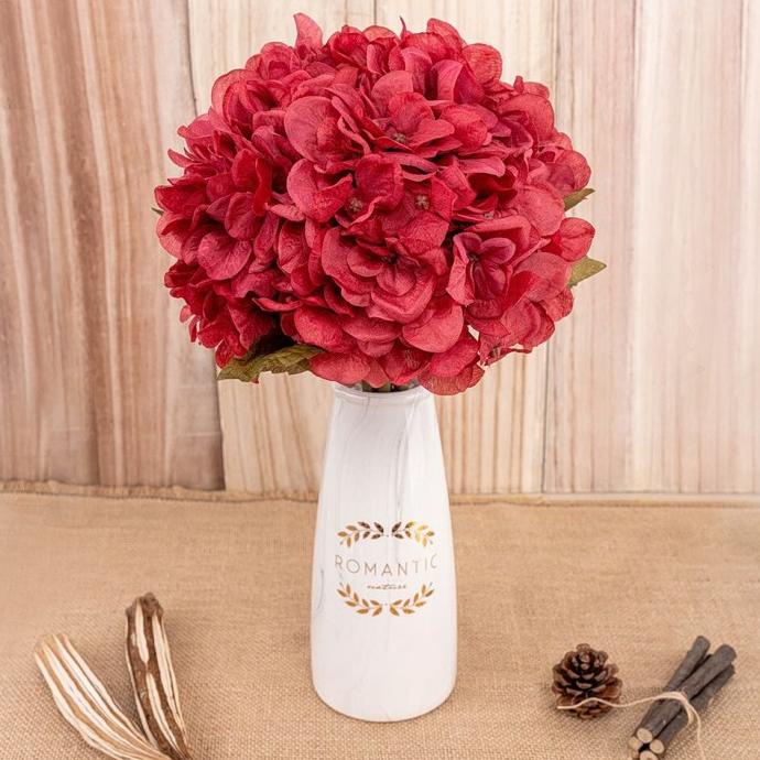 Bunga Hydrangea Artificial Buatan Bunga Pompom Peony Hydrangea