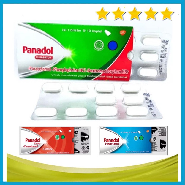 Panadol Merah Biru dan Hijau | Untuk Panas Demam Pusing Flu & Batuk