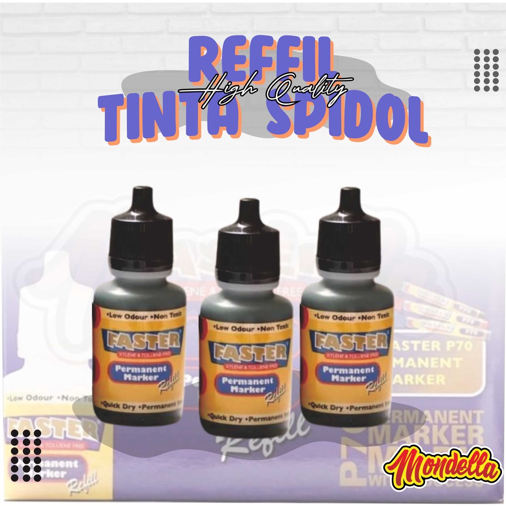 

Reffil Isi Tinta Spidol Permanent FASTER P70 Reffil Ink Tinta Berkualitas MONDELLA