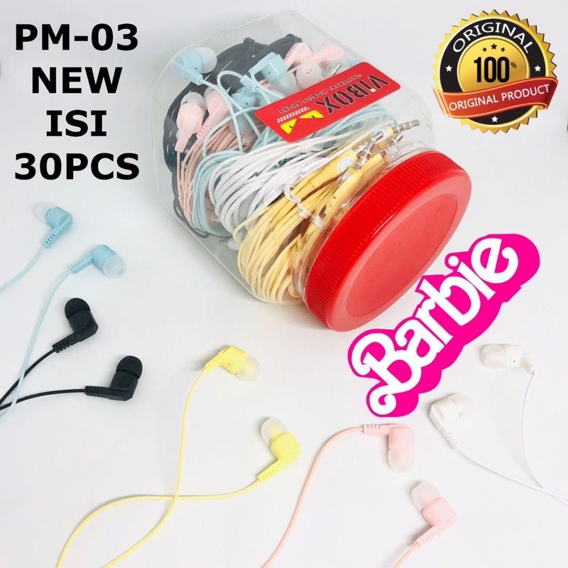 PERTOPLES ISI 25PCS HANDSFREE FLECO FL-55/PM03 EARPHONE EXTRA BASS PERTOPLES FL55 SOFT COLOUR PROMO SEN