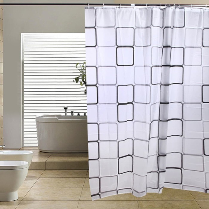 Serbagrosirmurah Harga Economis Tirai Kamar Mandi Shower Curtain Ukuran 180x180 Motif Selambu Kamar Mandi