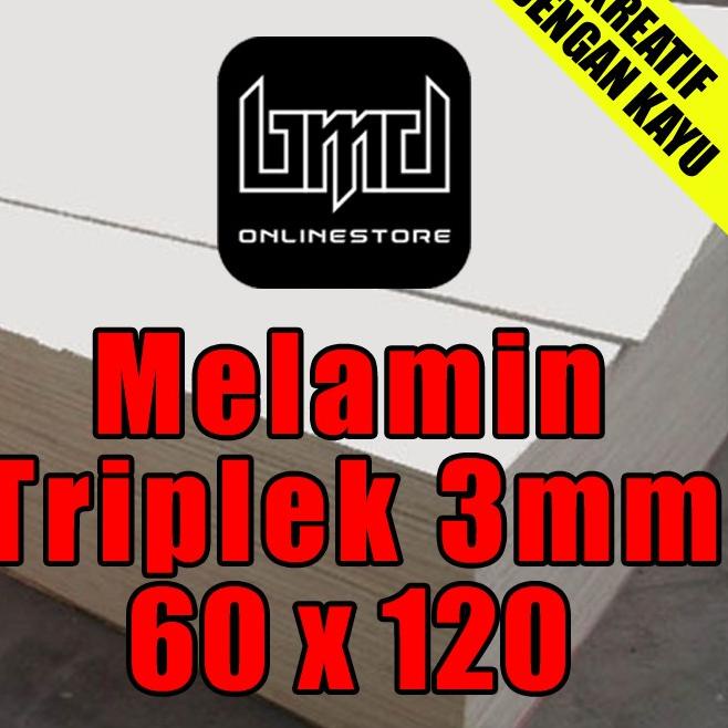 Melamin Putih Glossy Ukuran (60x120)cm Papan kayu Triplek 3mm