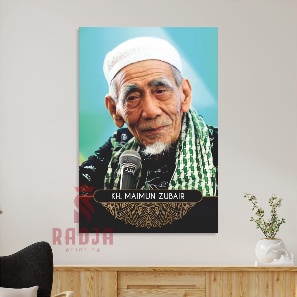 Foto Poster KH Maimoen Zubair (KYY1) Ulama Wall Decor Kayu