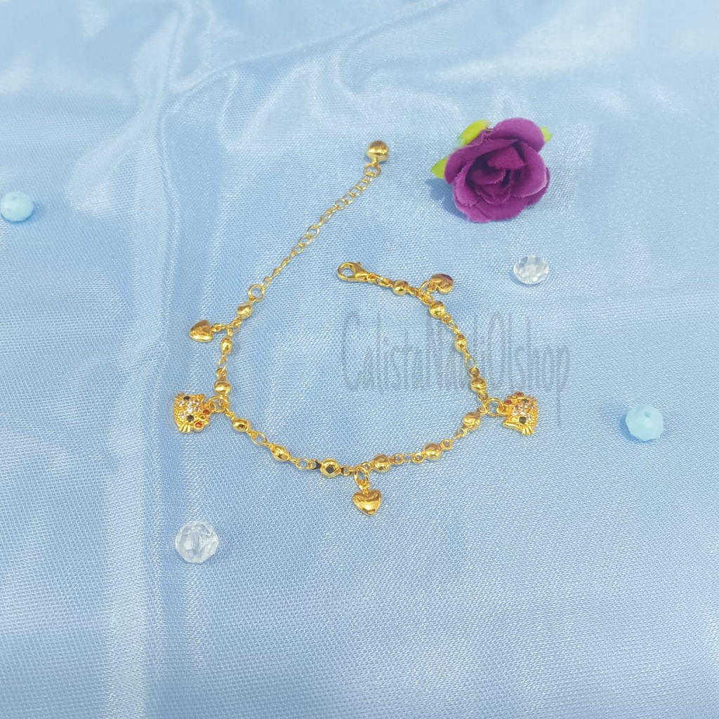 GELANG BIJI LADA  ANAK FULL MATA ZICRON PERHIASAN EMAS KOREA ANTI KARAT DAN ANTI LUNTUR