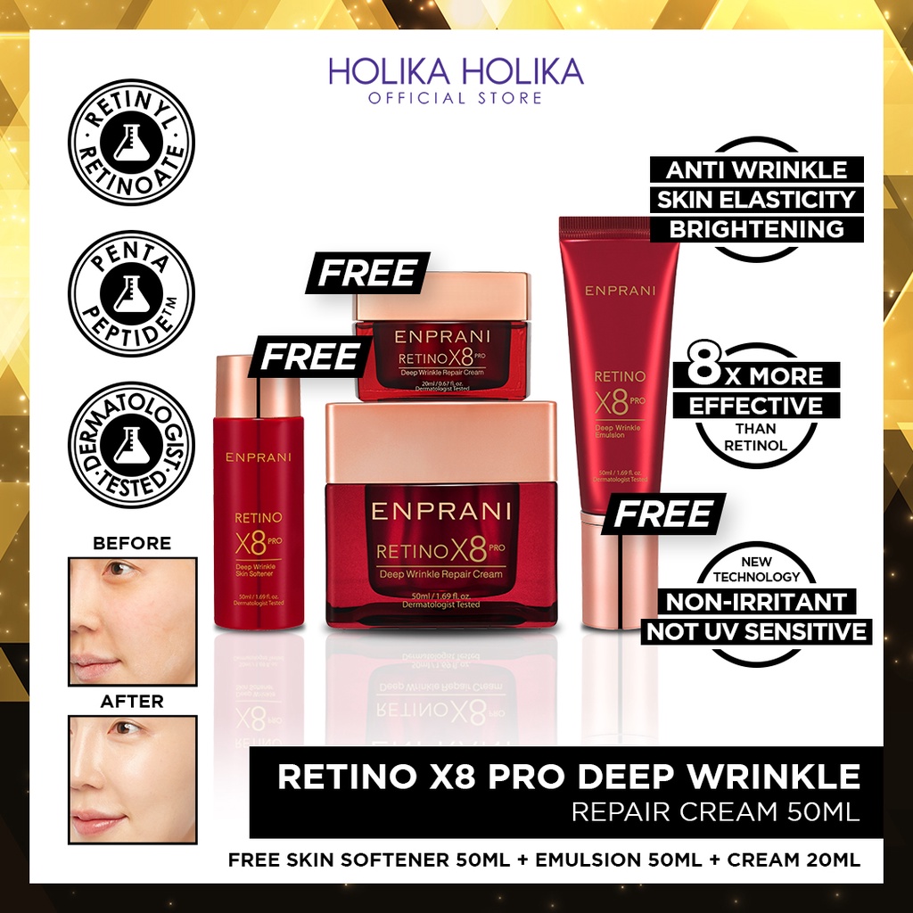 Holika Holika Enprani Retino X8 Pro Deep Wrinkle Repair Cream | Pelembab Anti Aging