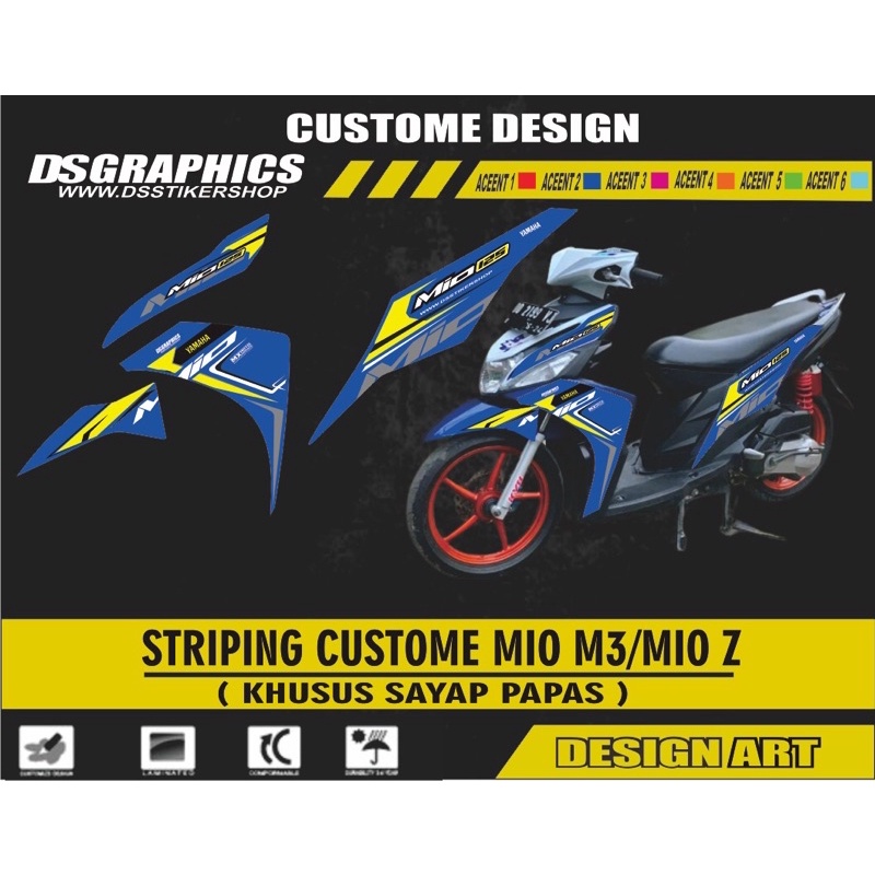 YAMAHA STRIPING STIKER SEMI DECAL MIO M3/MIO Z MOTIF RACING