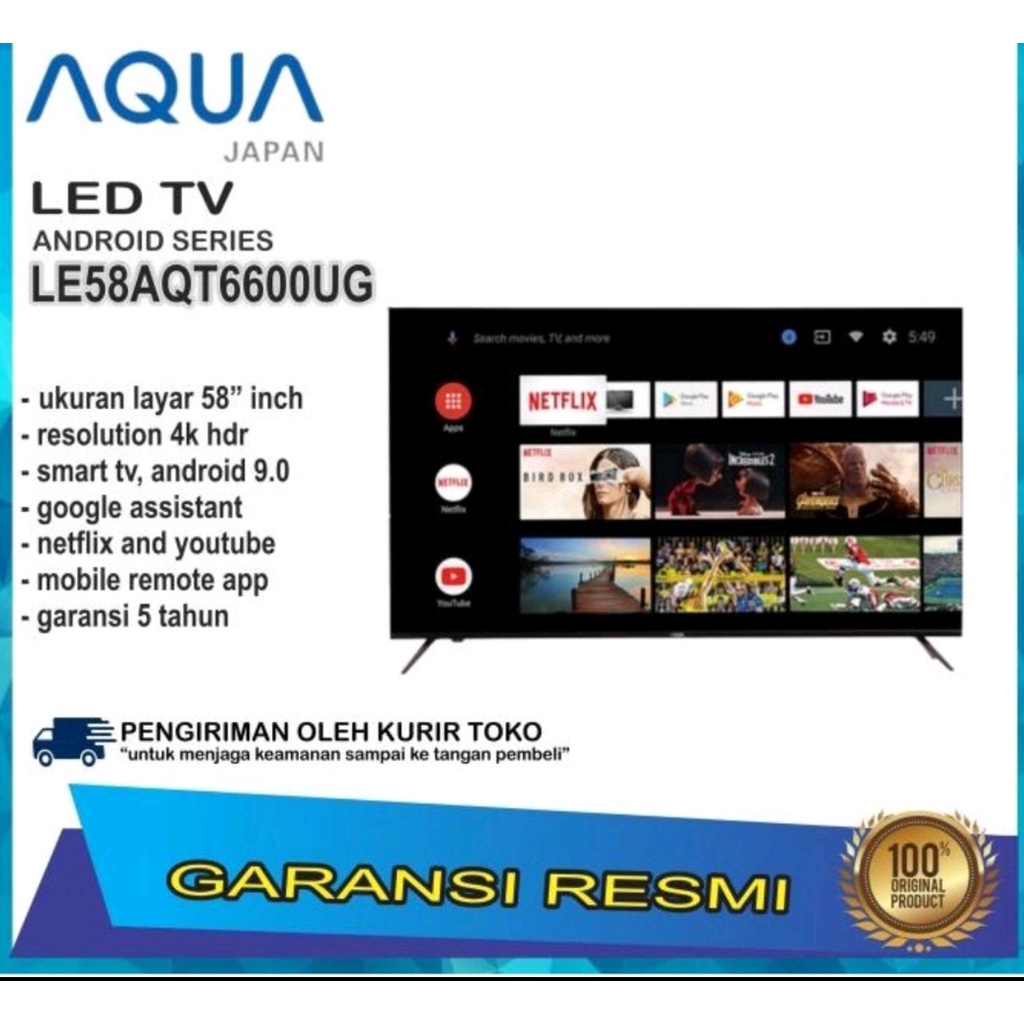 TV LED AQUA 58 INCH TYPE 58 AQT 6600