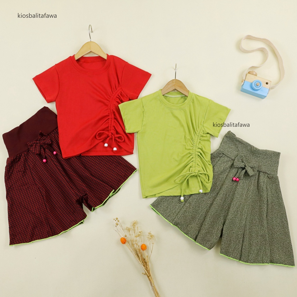 Setelan Mixed Berry uk 2-5 Tahun / Set Kaos Knit Anak Perempuan Baju Serut Anak Cewek Rok Celana Balita 2-5 Years Babycinnamon