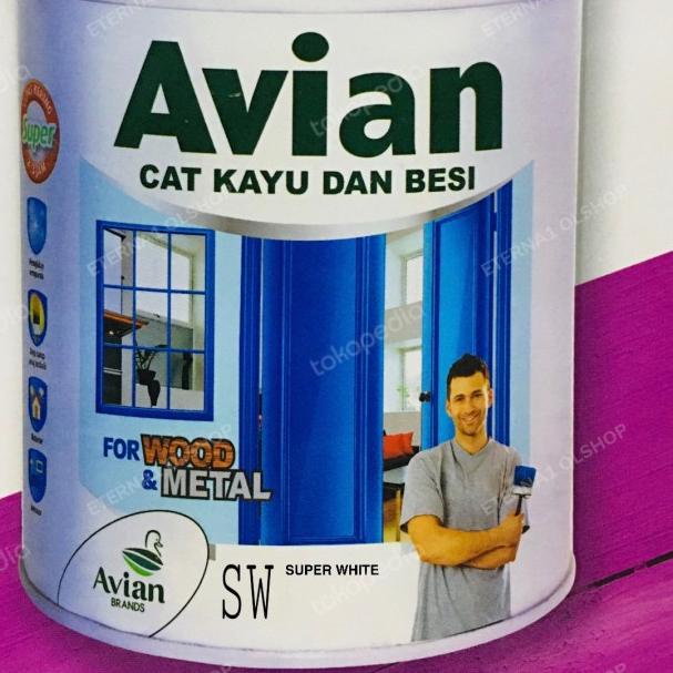 Avian SW Super white 1kg Cat besi dan kayu Putih mengkilat