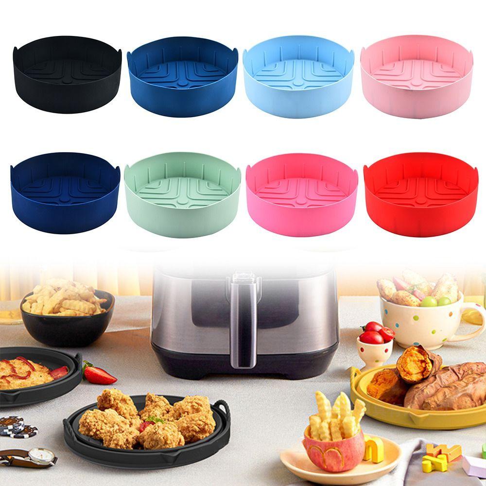 R-FLOWER Menebal Panci Silikon Bulat Grill Pot Tray Masak Reusable Pizza Plate Baking Basket