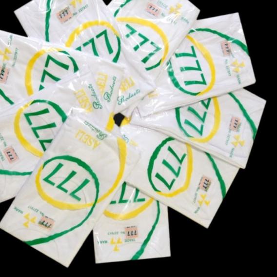 kaos oblong pria 777 polos O 777 size 50-52-54/kaos oblong jumbo - Putih, 50