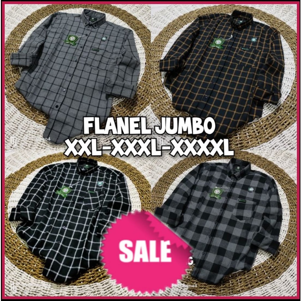 KEMEJA FLANEL JUMBO KEMEJA FLANEL OVERSIZE  XXL + XXXL +XXXXL