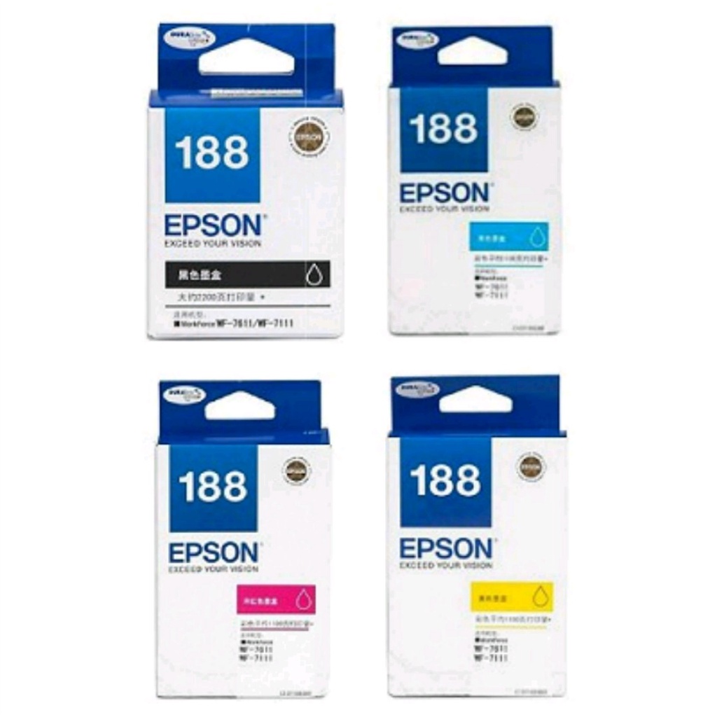 tinta cartridge Epson 188 black & 188 color original (VARIAN) for : WF-7111, WF-7211, WF-7611, WF-77