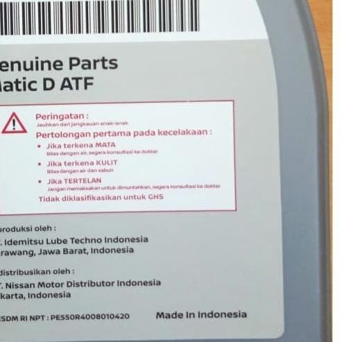 Oli Transmisi Matic ATF Nissan Evalia Livina Serena Xtrail (ORI)