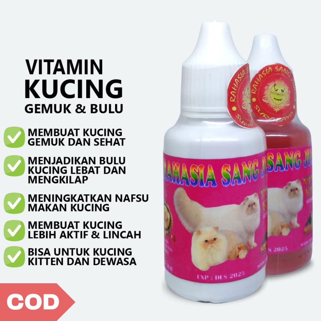 VITAMIN KUCING GEMUK DAN BULU LEBAT PENAMBAH NAFSU MAKAN KUCING
